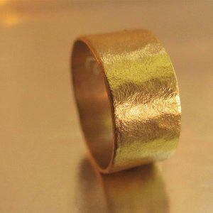 Wedding ring. 14k solid yellow gold wide wedding.